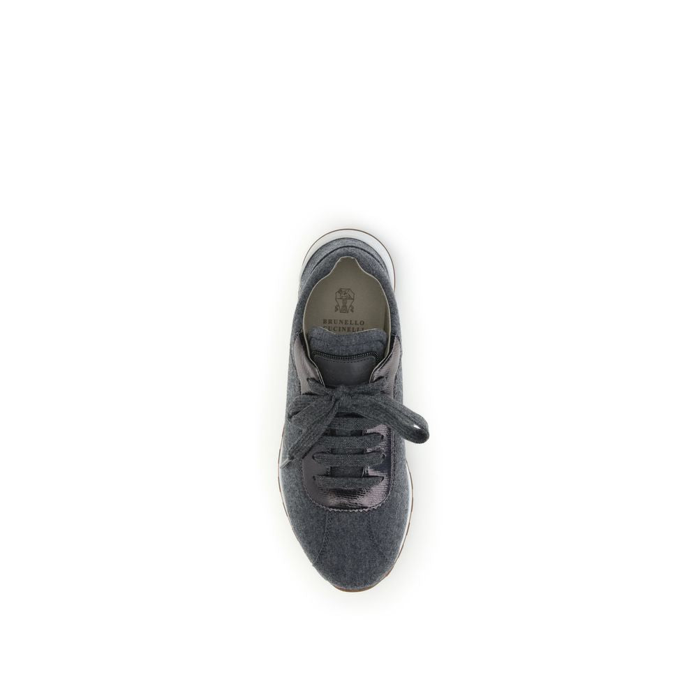 Brunello Cucinelli Virgin wool flannel Sneakers