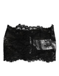 Black lace neck scarf by Dolce & Gabbana featuring intricate lace details and a stylish, elegant design.