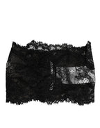 Black lace neck scarf by Dolce & Gabbana featuring intricate lace details and a stylish, elegant design.