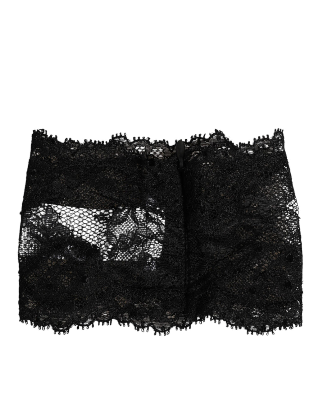 Black lace neck scarf by Dolce & Gabbana featuring intricate lace details and a stylish, elegant design.