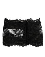 Black lace neck scarf by Dolce & Gabbana featuring intricate lace details and a stylish, elegant design.