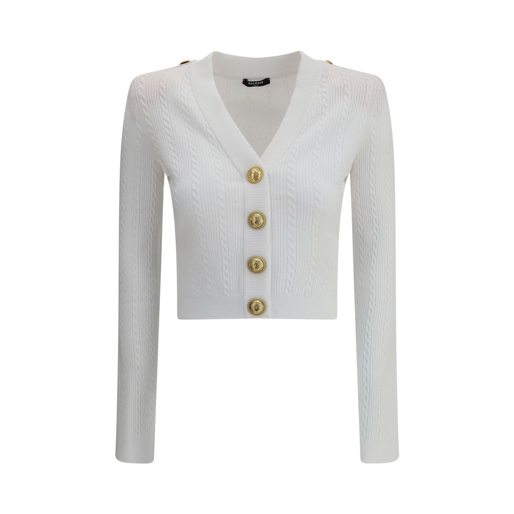 Balmain Ribbed and braided Cardigan Balmain