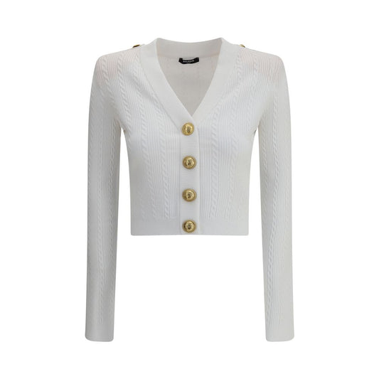 Balmain Ribbed and braided Cardigan Balmain