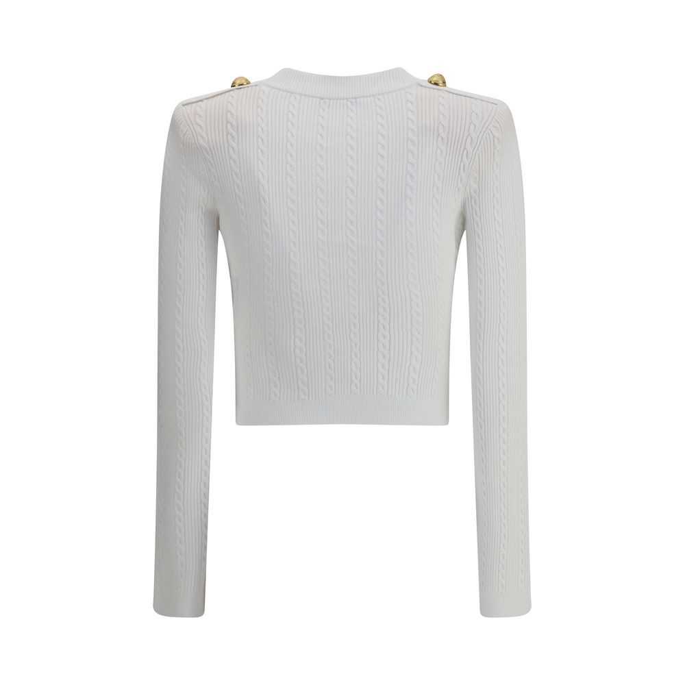 Balmain Ribbed and braided Cardigan Balmain