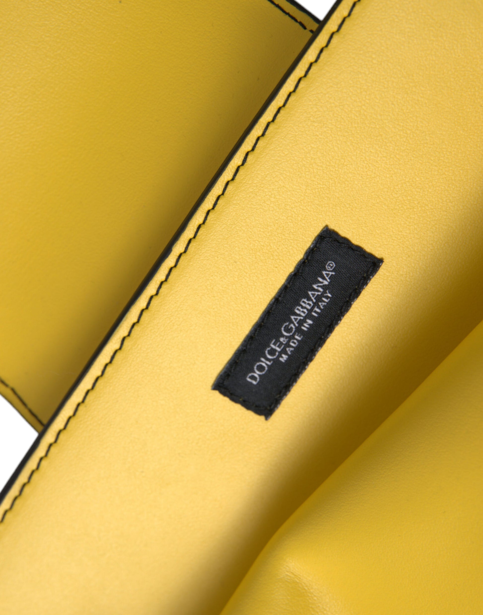Dolce & Gabbana Yellow Smooth Leather DG Logo Clutch Crossbody Case Bag