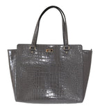 Kate Spade Grey Croc Embossed Leather Elissa Bristol Drive Tote Handbag Bag Kate Spade