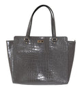 Kate Spade Grey Croc Embossed Leather Elissa Bristol Drive Tote Handbag Bag Kate Spade