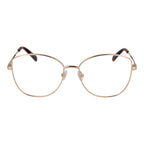 Emilio Pucci rose gold metal glasses frames with clear glass lenses, stylish and elegant eyewear for fashionable wear.