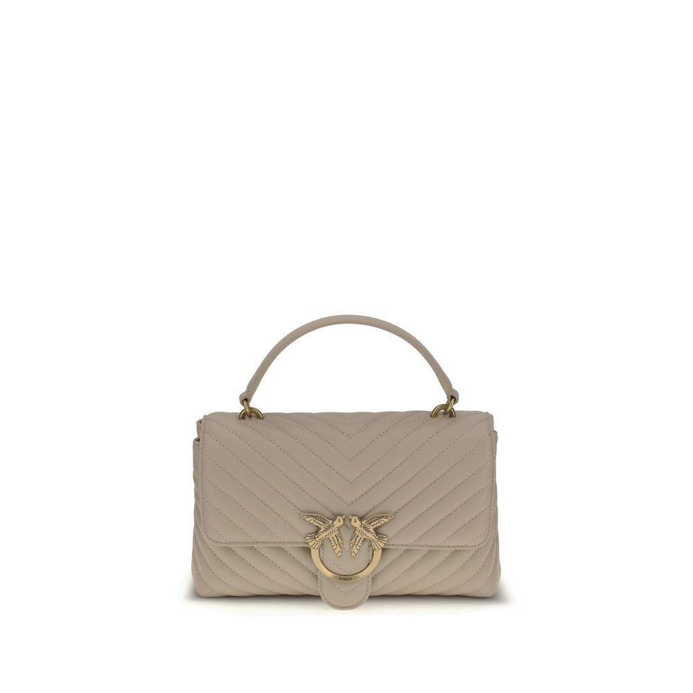 PINKO Beige Calf Leather Bos Taurus Handbag PINKO