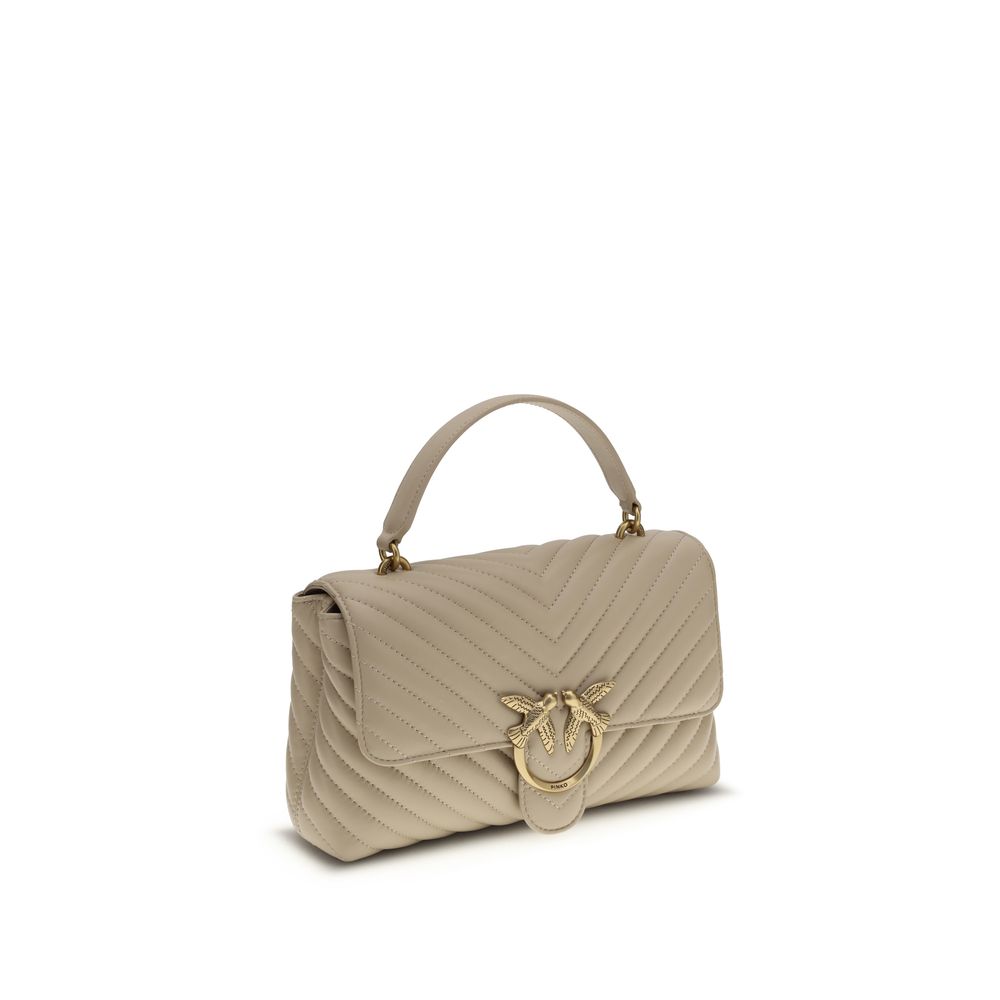 PINKO Beige Calf Leather Bos Taurus Handbag PINKO