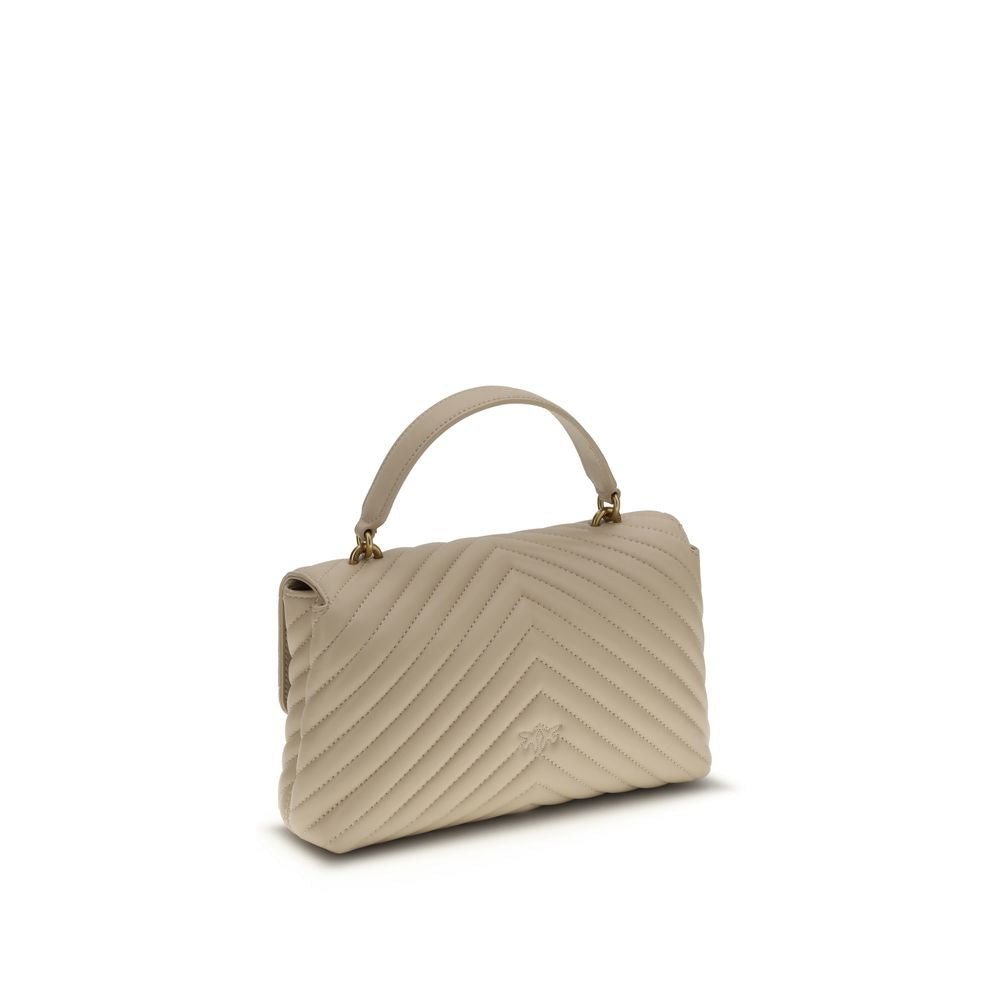 PINKO Beige Calf Leather Bos Taurus Handbag PINKO