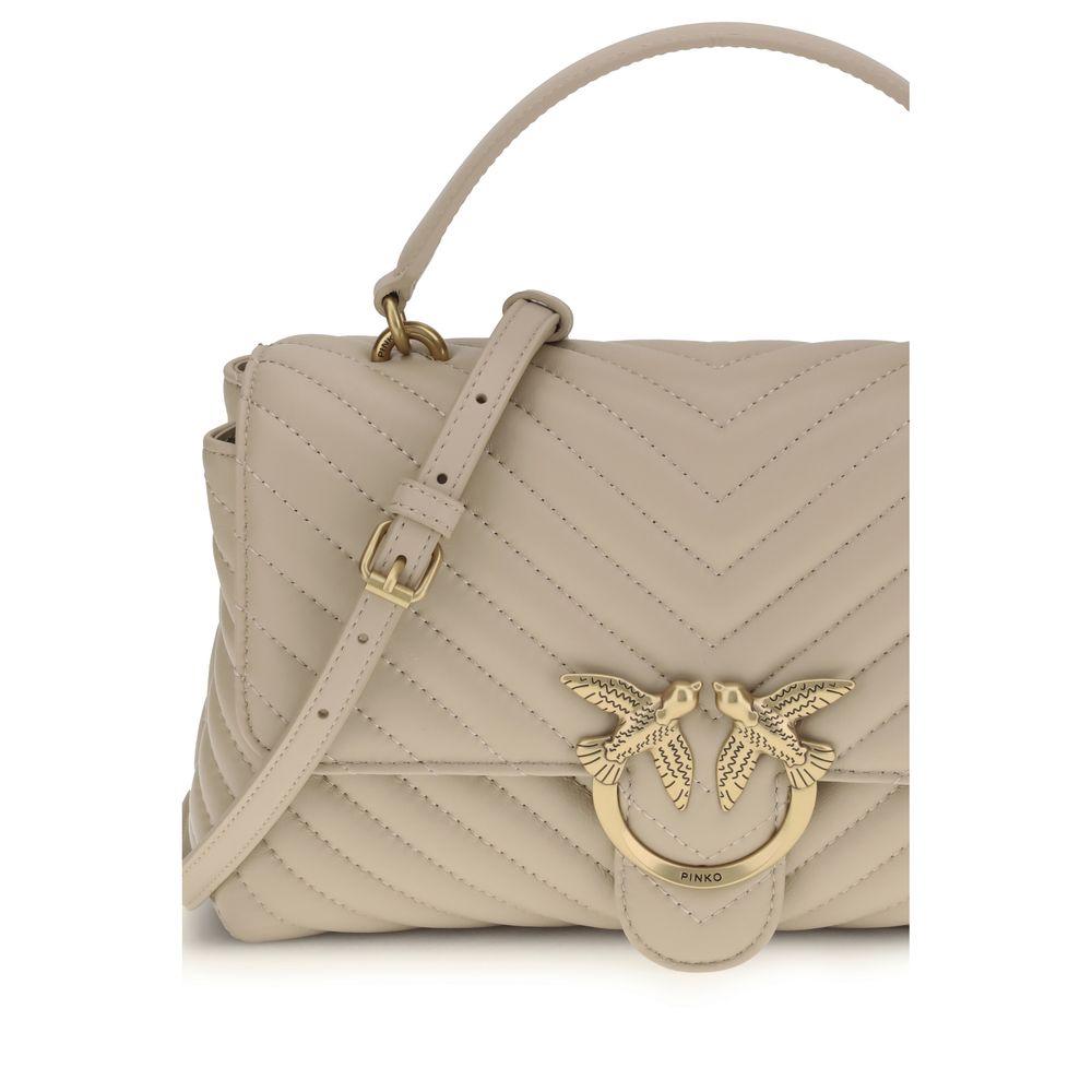 PINKO Beige Calf Leather Bos Taurus Handbag PINKO