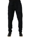 Dolce & Gabbana Black Cotton Logo Men Jogger Sweatpants Pants Dolce & Gabbana