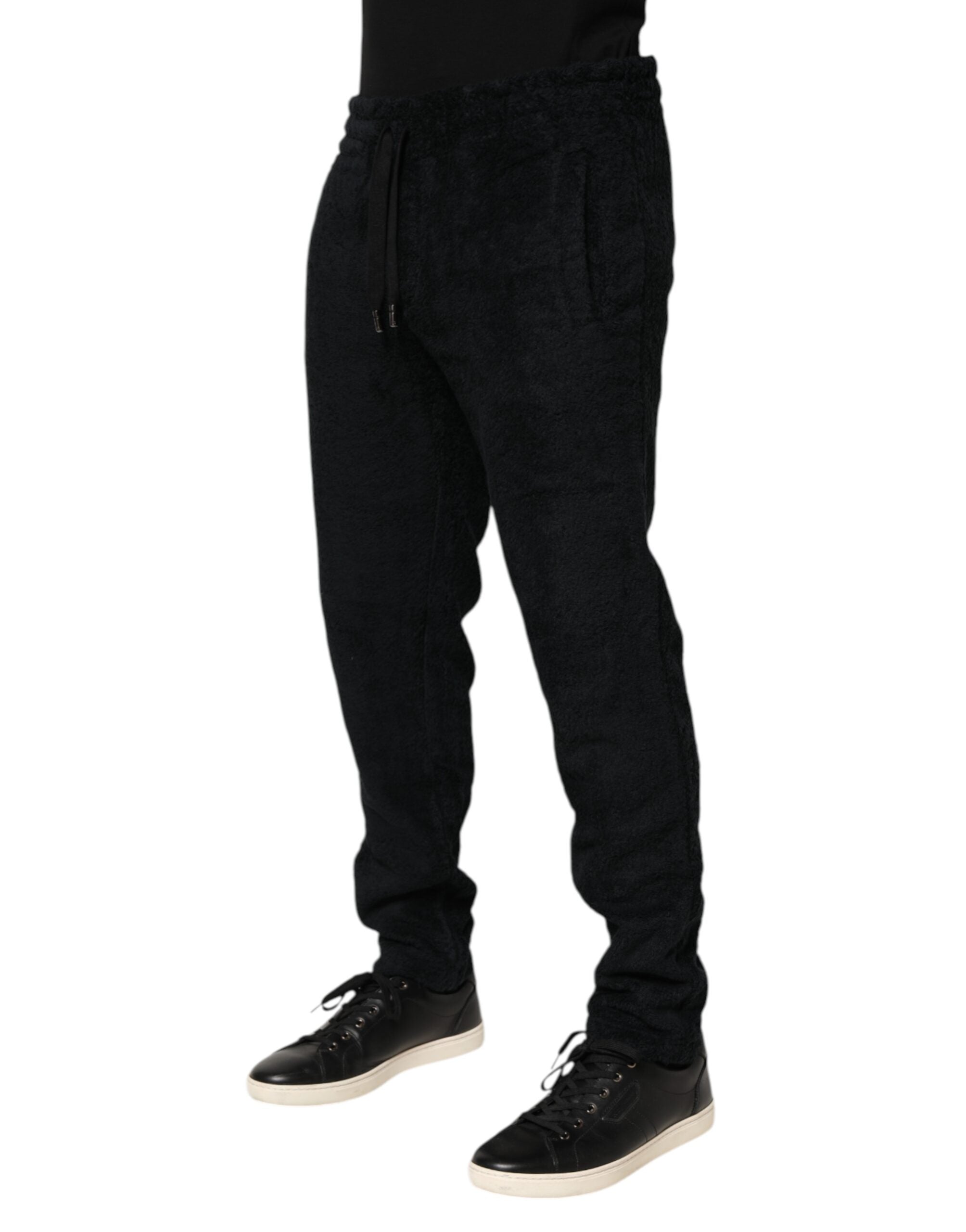 Dolce & Gabbana Black Cotton Logo Men Jogger Sweatpants Pants Dolce & Gabbana