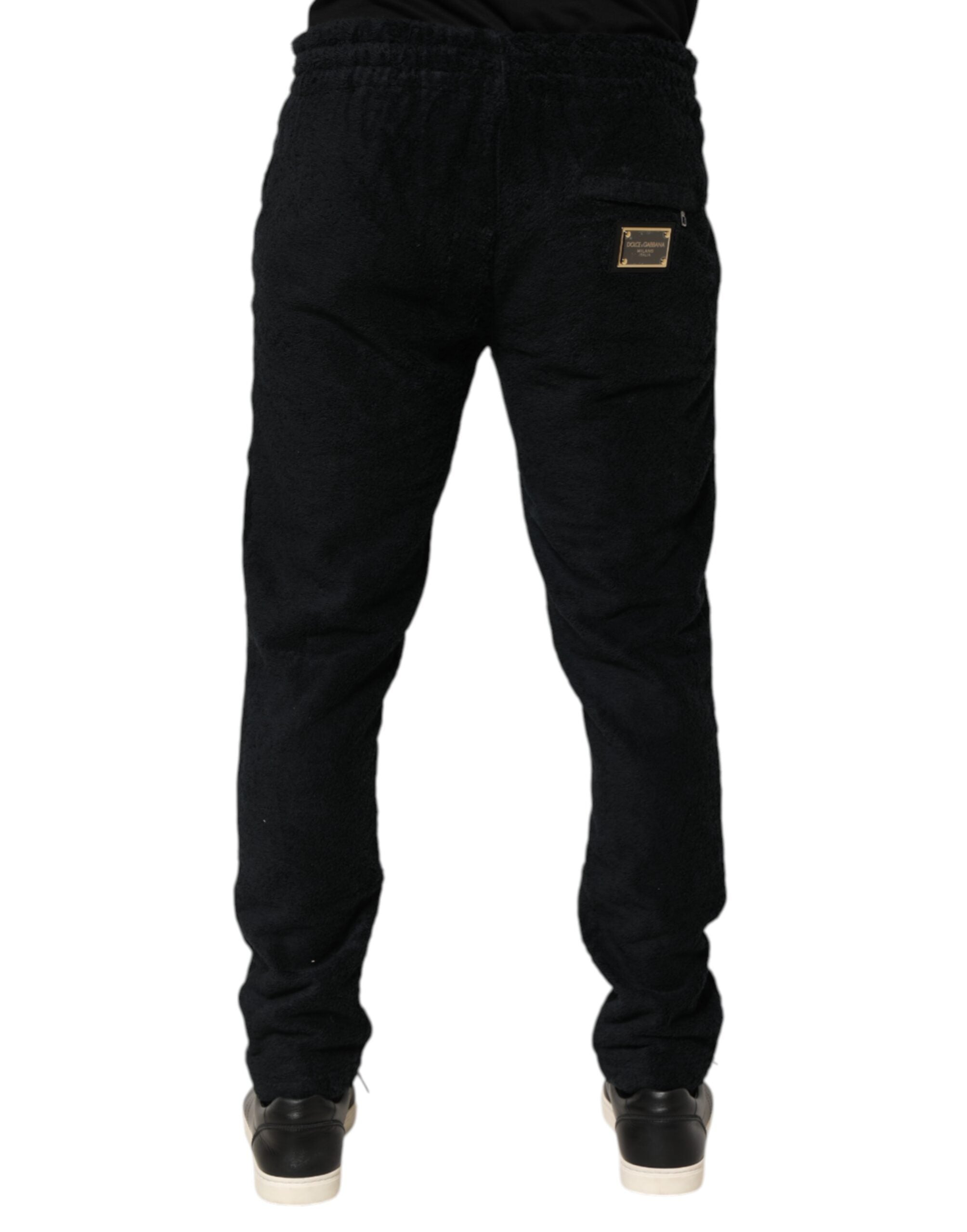 Dolce & Gabbana Black Cotton Logo Men Jogger Sweatpants Pants Dolce & Gabbana