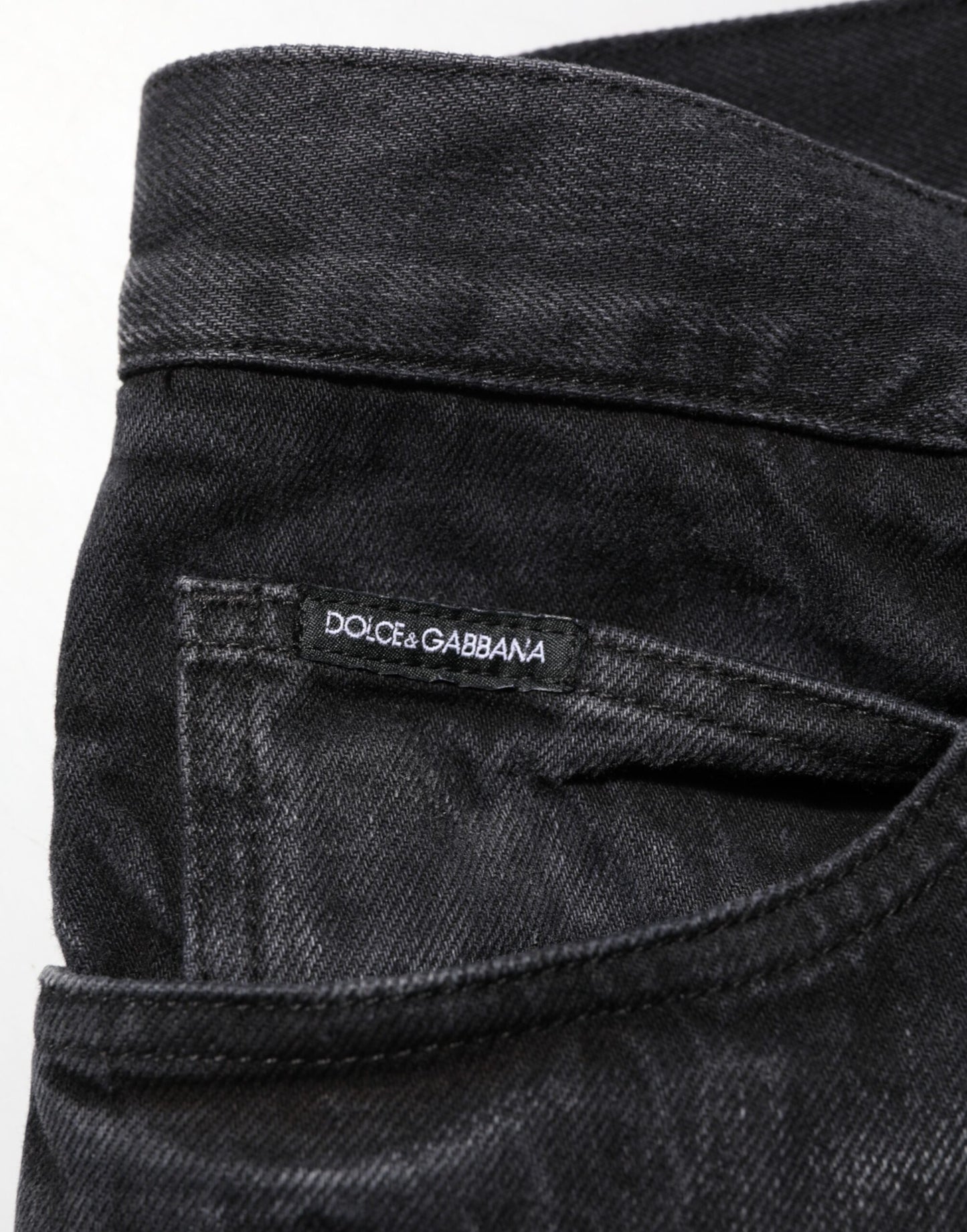 Dolce & Gabbana Black Washed Cotton Skinny Men Denim Jeans Dolce & Gabbana