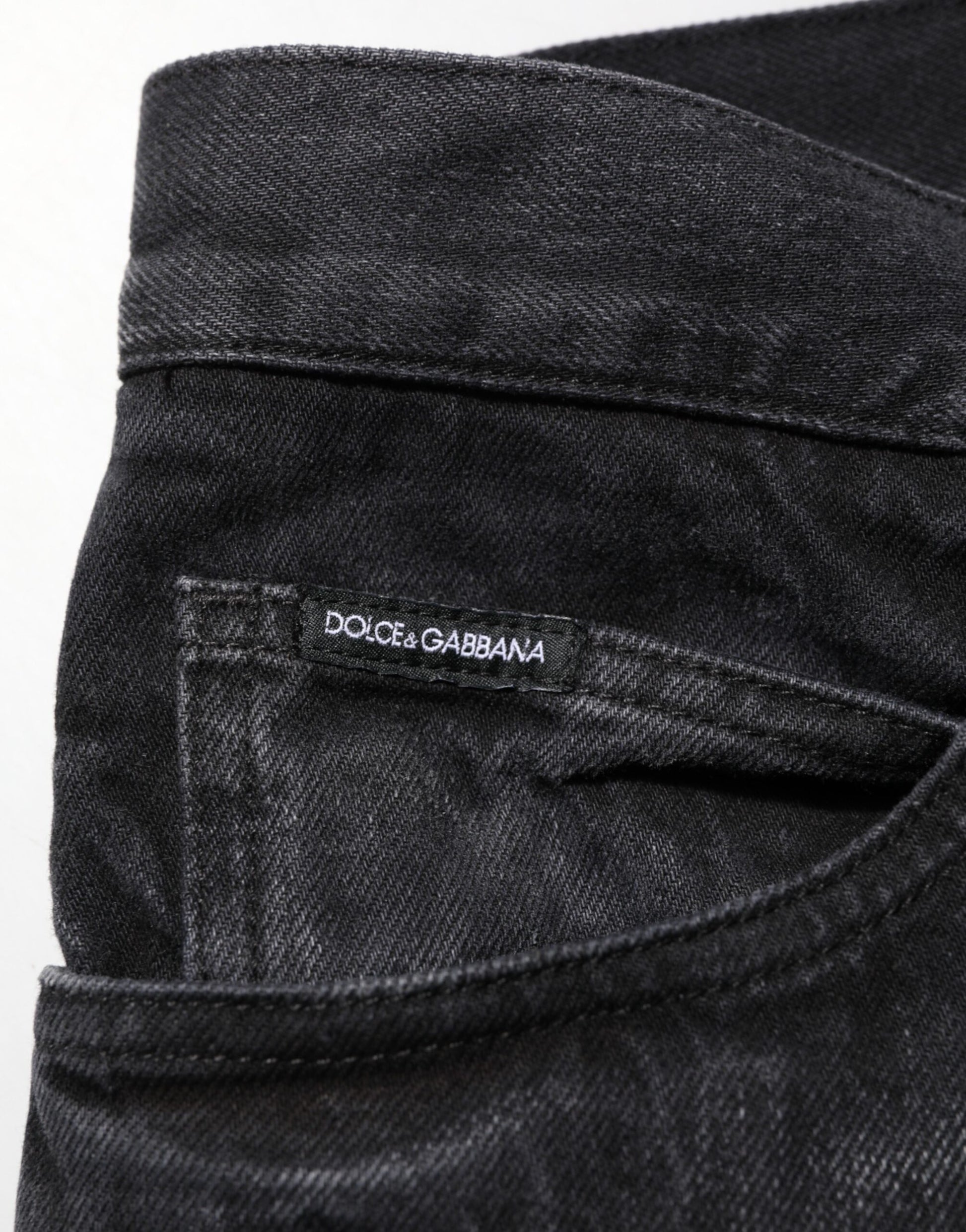 Dolce & Gabbana Black Washed Cotton Skinny Men Denim Jeans Dolce & Gabbana