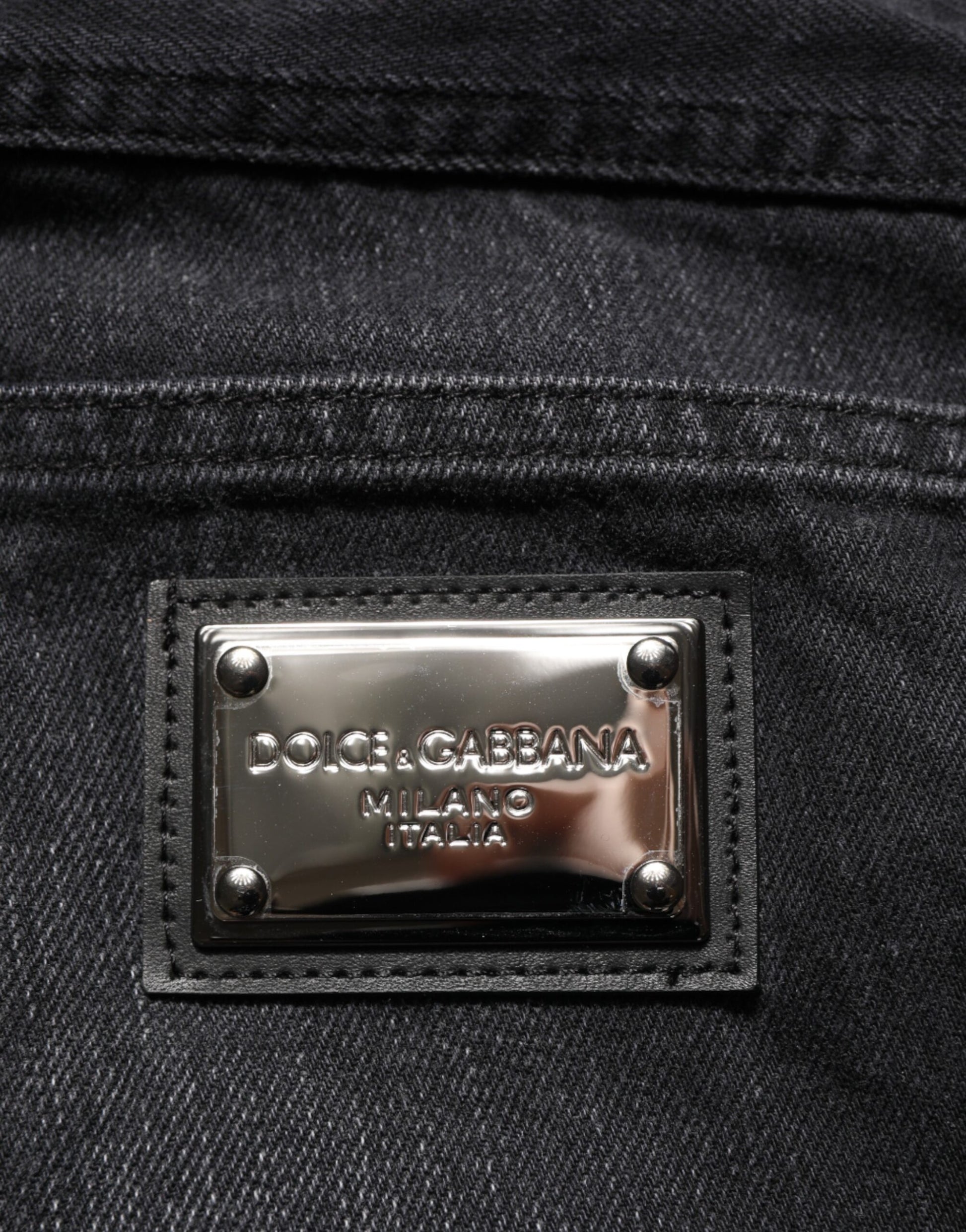 Dolce & Gabbana Black Washed Cotton Skinny Men Denim Jeans Dolce & Gabbana