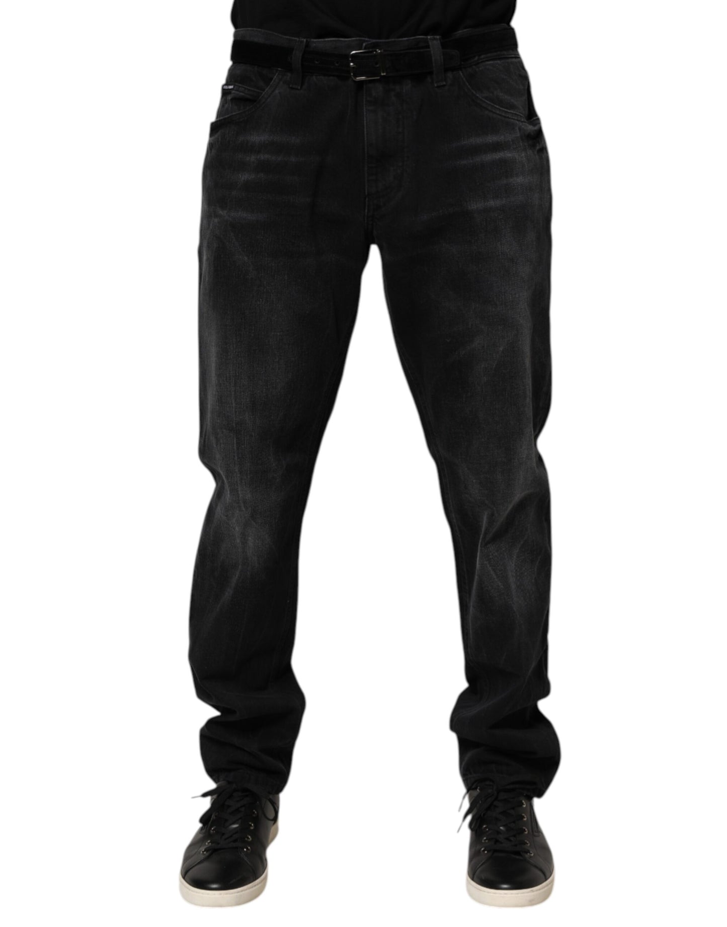 Dolce & Gabbana Black Washed Cotton Skinny Men Denim Jeans Dolce & Gabbana