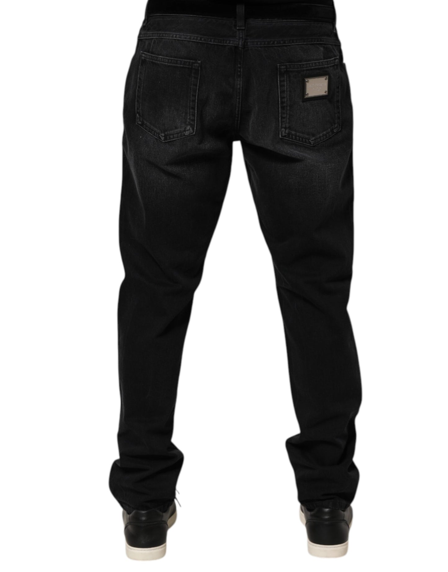 Dolce & Gabbana Black Washed Cotton Skinny Men Denim Jeans Dolce & Gabbana