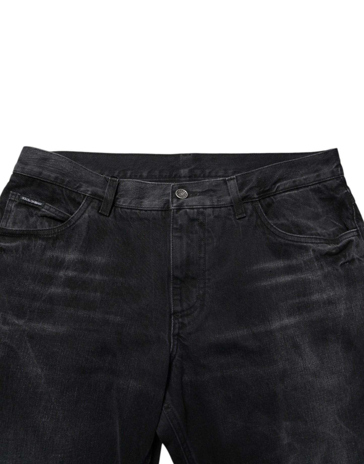 Dolce & Gabbana Black Washed Cotton Skinny Men Denim Jeans Dolce & Gabbana