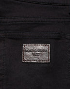 Dolce & Gabbana Black Cotton Blend Skinny Men Trouser Pants