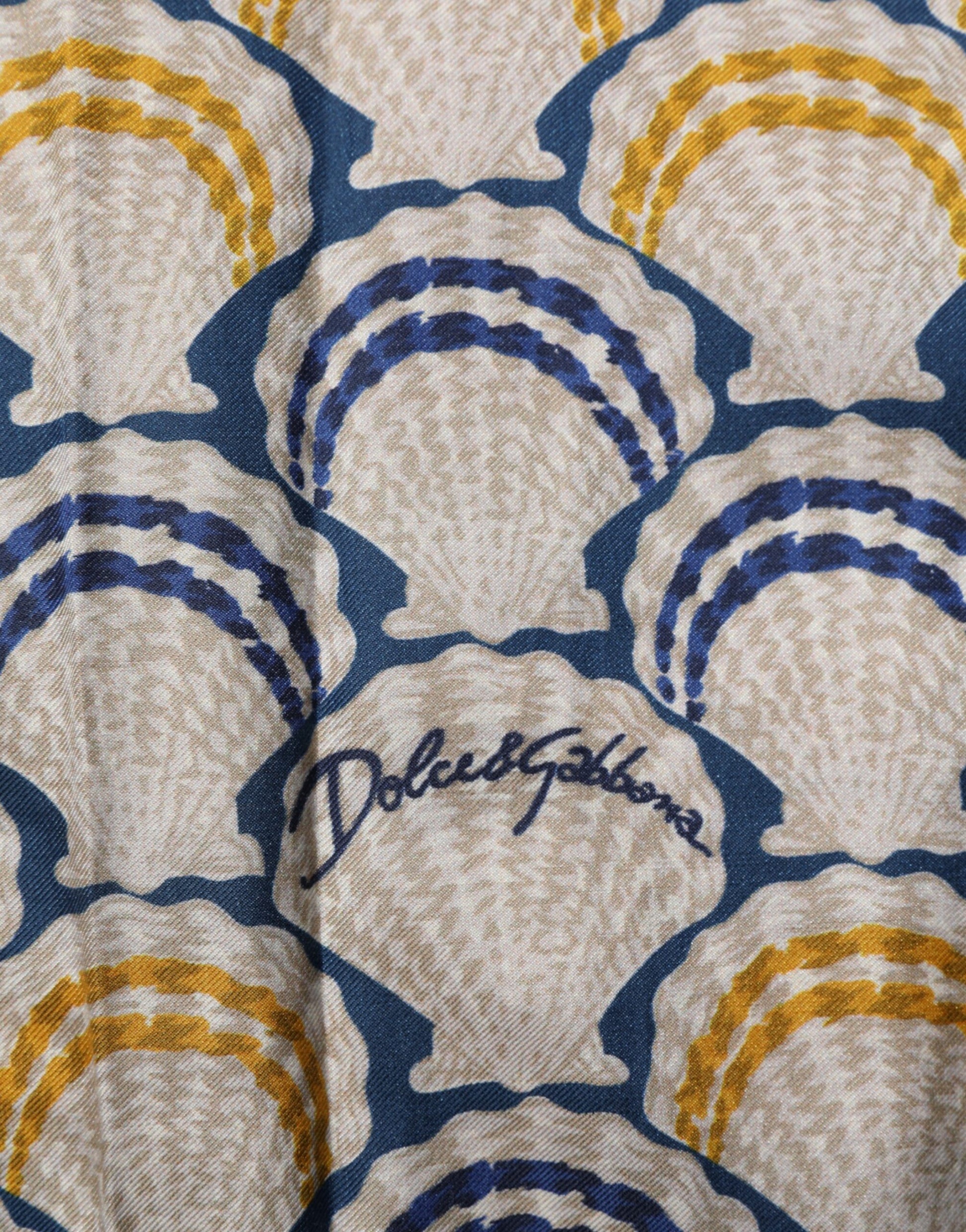 Dolce & Gabbana Cream Cotton Silk Hawaii Scallop Shell Print Shirt Dolce & Gabbana