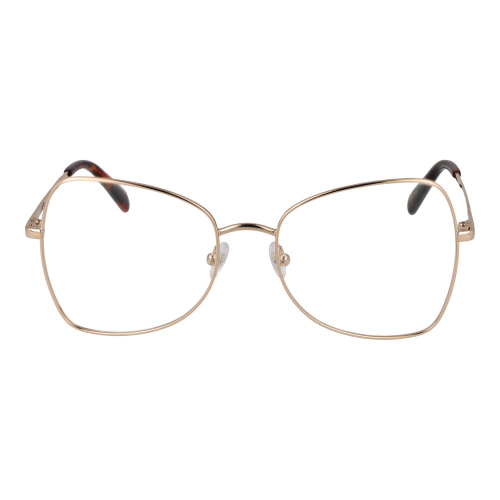 Emilio Pucci gold metal glasses frames with clear lenses, stylish and lightweight design for a sophisticated look.