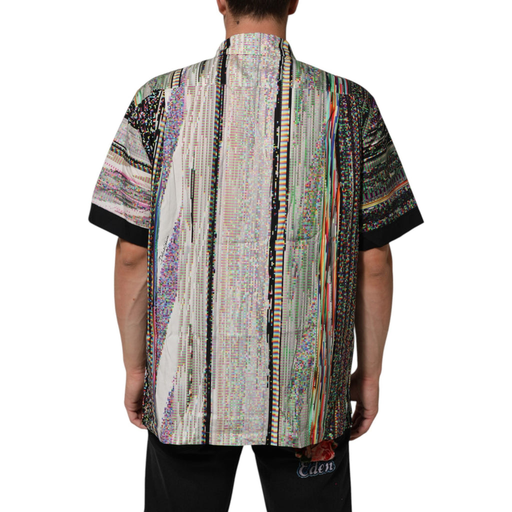 Dolce & Gabbana Multicolor Graphic Collared Casual Shirt Dolce & Gabbana