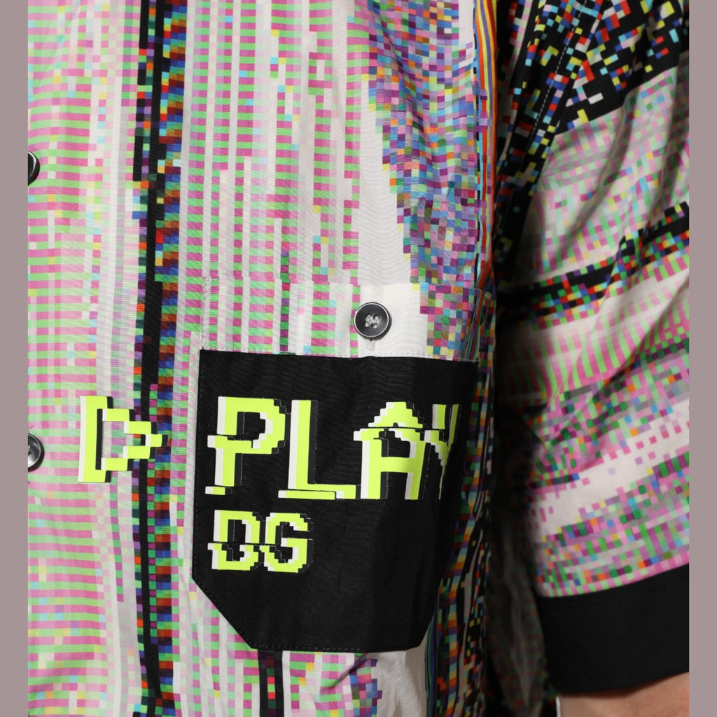 Dolce & Gabbana Multicolor Graphic Collared Casual Shirt Dolce & Gabbana