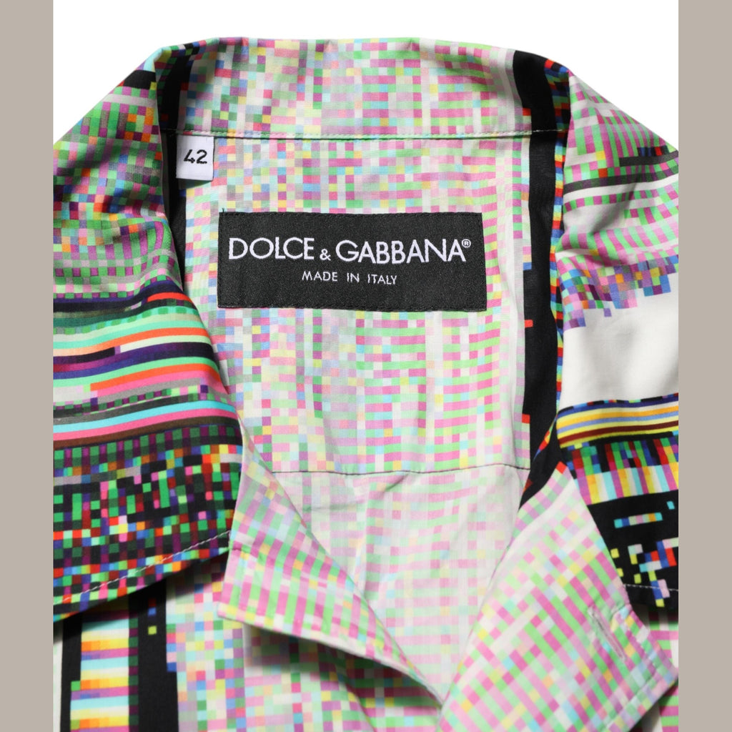 Dolce & Gabbana Multicolor Graphic Collared Casual Shirt Dolce & Gabbana
