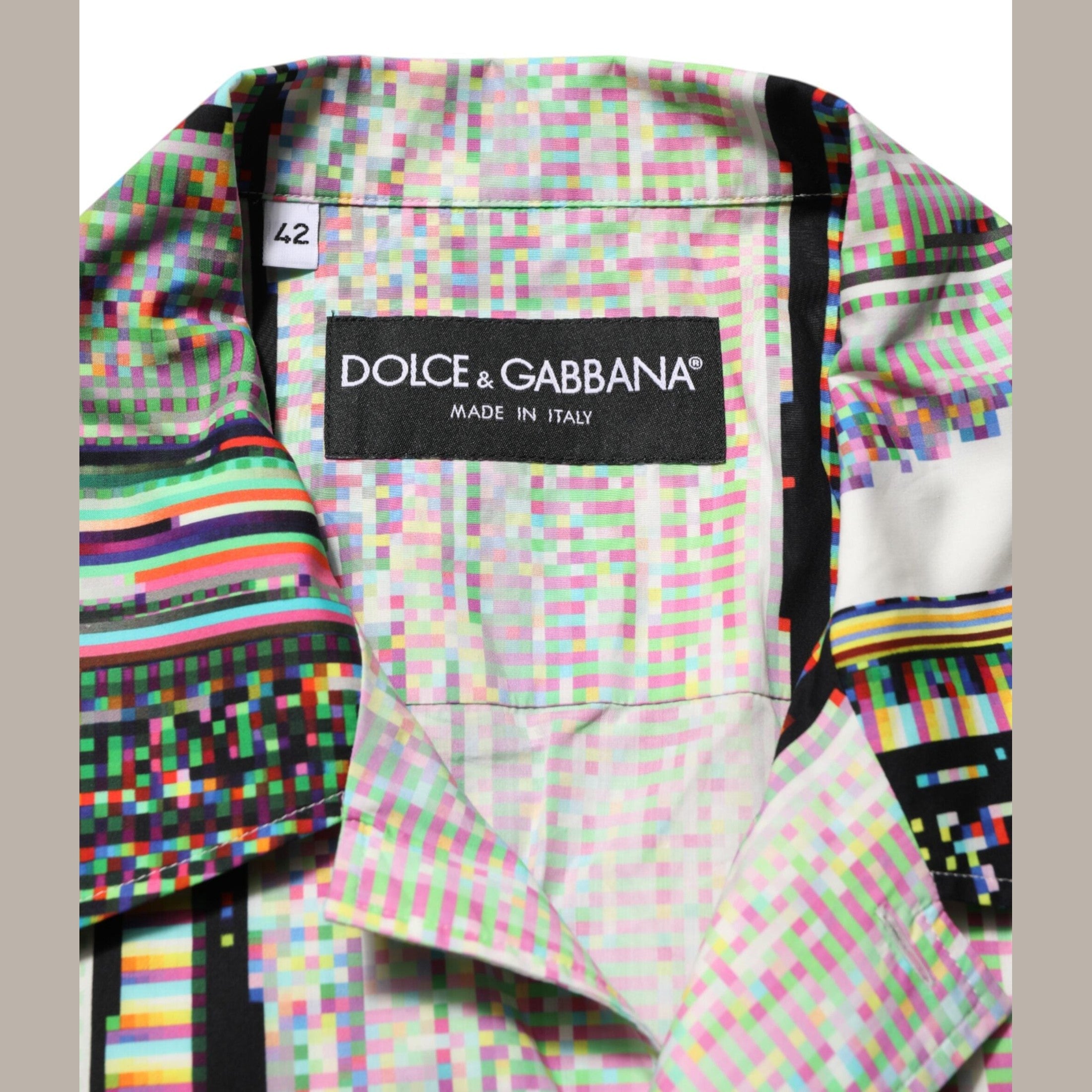 Dolce & Gabbana Multicolor Graphic Collared Casual Shirt Dolce & Gabbana