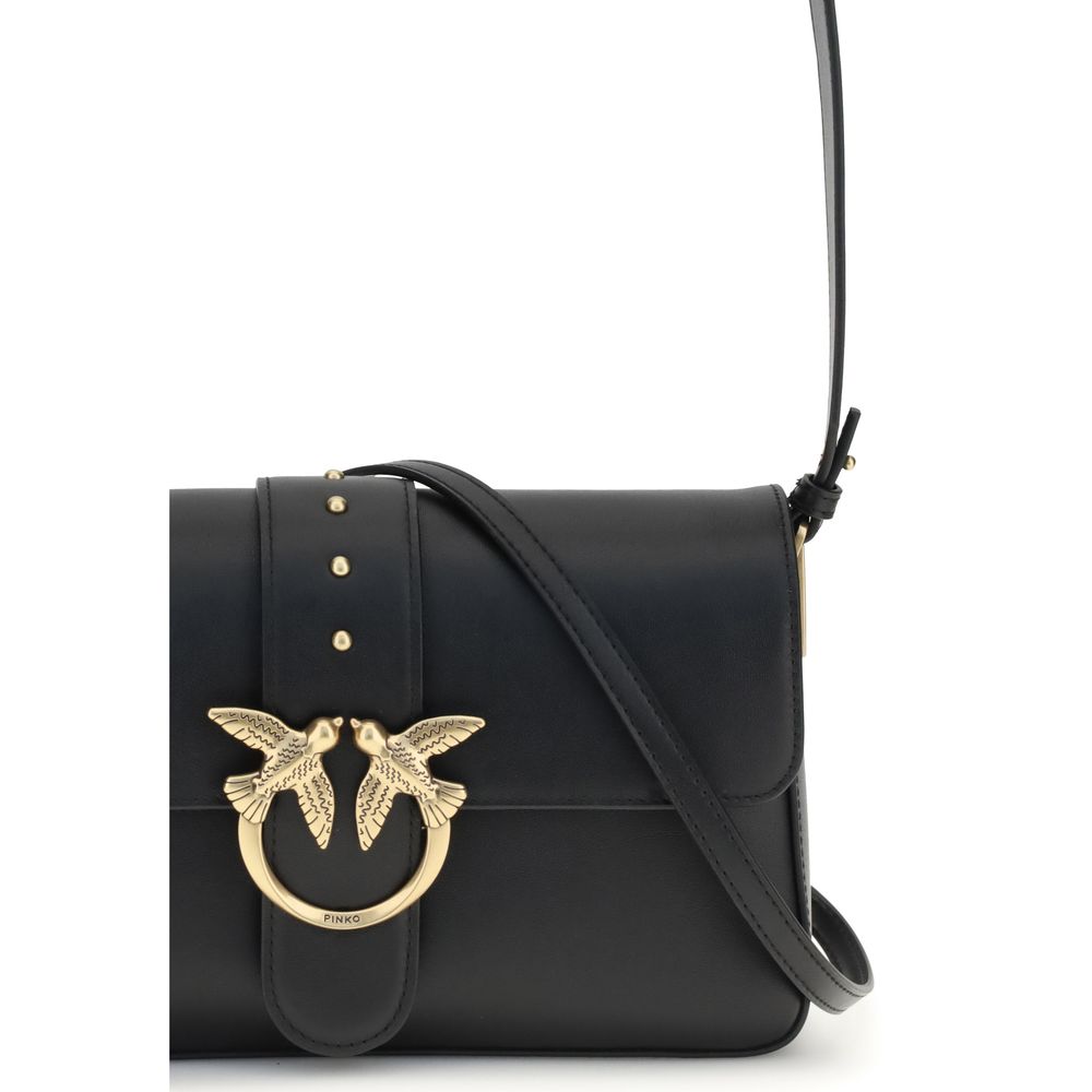 PINKO Black Leather Shoulder Bag PINKO