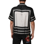 Dolce & Gabbana Black White StripeDot Print Casual Polo Shirt Dolce & Gabbana