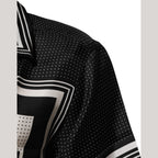 Dolce & Gabbana Black White StripeDot Print Casual Polo Shirt Dolce & Gabbana