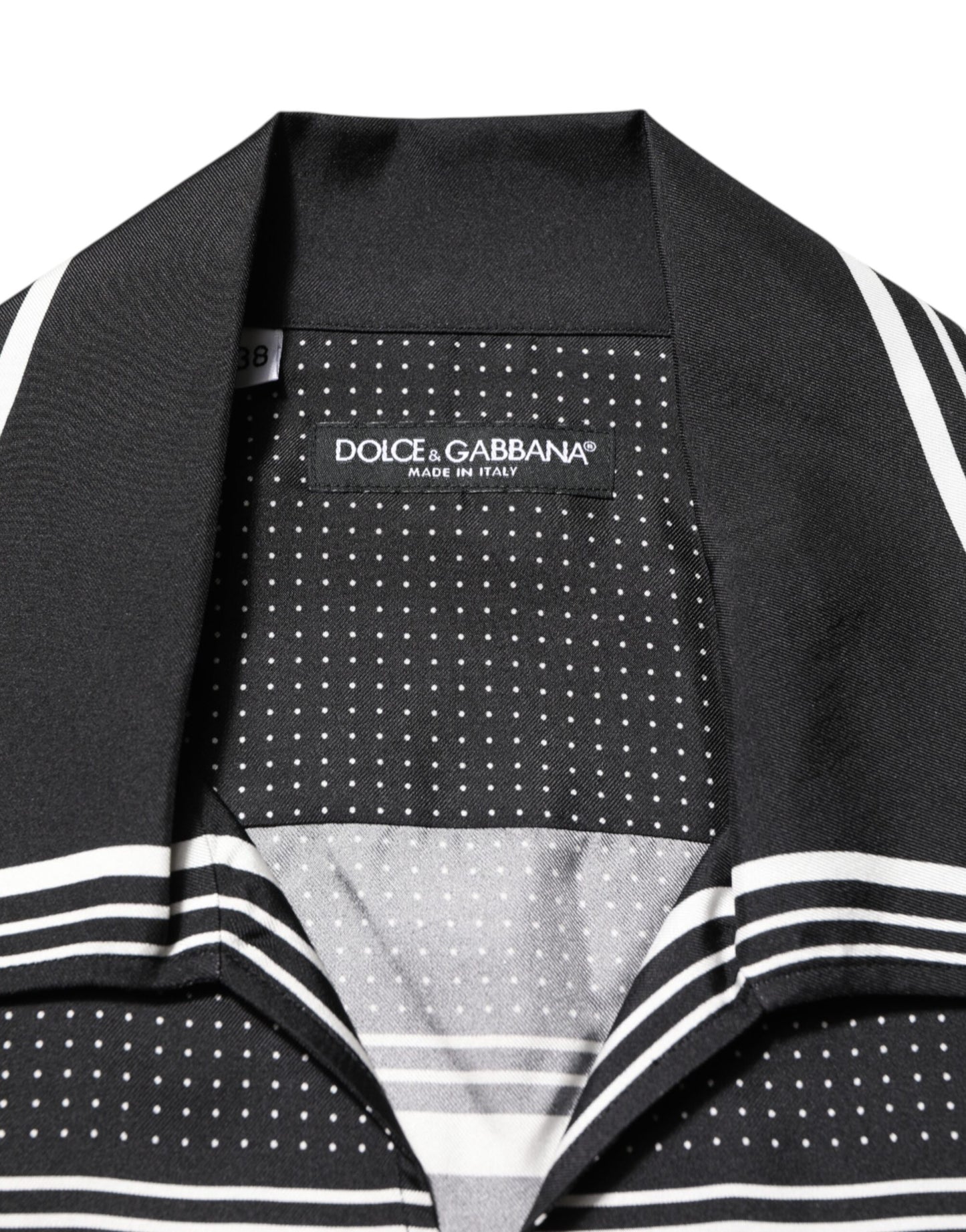 Dolce & Gabbana Black White StripeDot Print Casual Polo Shirt