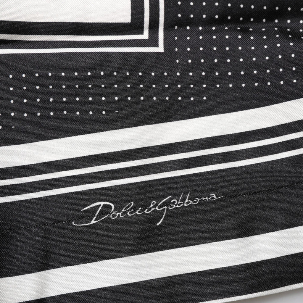 Dolce & Gabbana Black White StripeDot Print Casual Polo Shirt Dolce & Gabbana