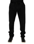 Dolce & Gabbana Black Cotton Regular Denim Men Trouser Jeans Dolce & Gabbana