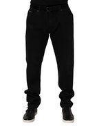 Dolce & Gabbana Black Cotton Regular Denim Men Trouser Jeans Dolce & Gabbana