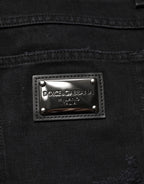 Dolce & Gabbana Black Cotton Regular Denim Men Trouser Jeans Dolce & Gabbana