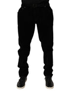 Dolce & Gabbana Black Cotton Slim Fit Denim Trouser Jeans Dolce & Gabbana