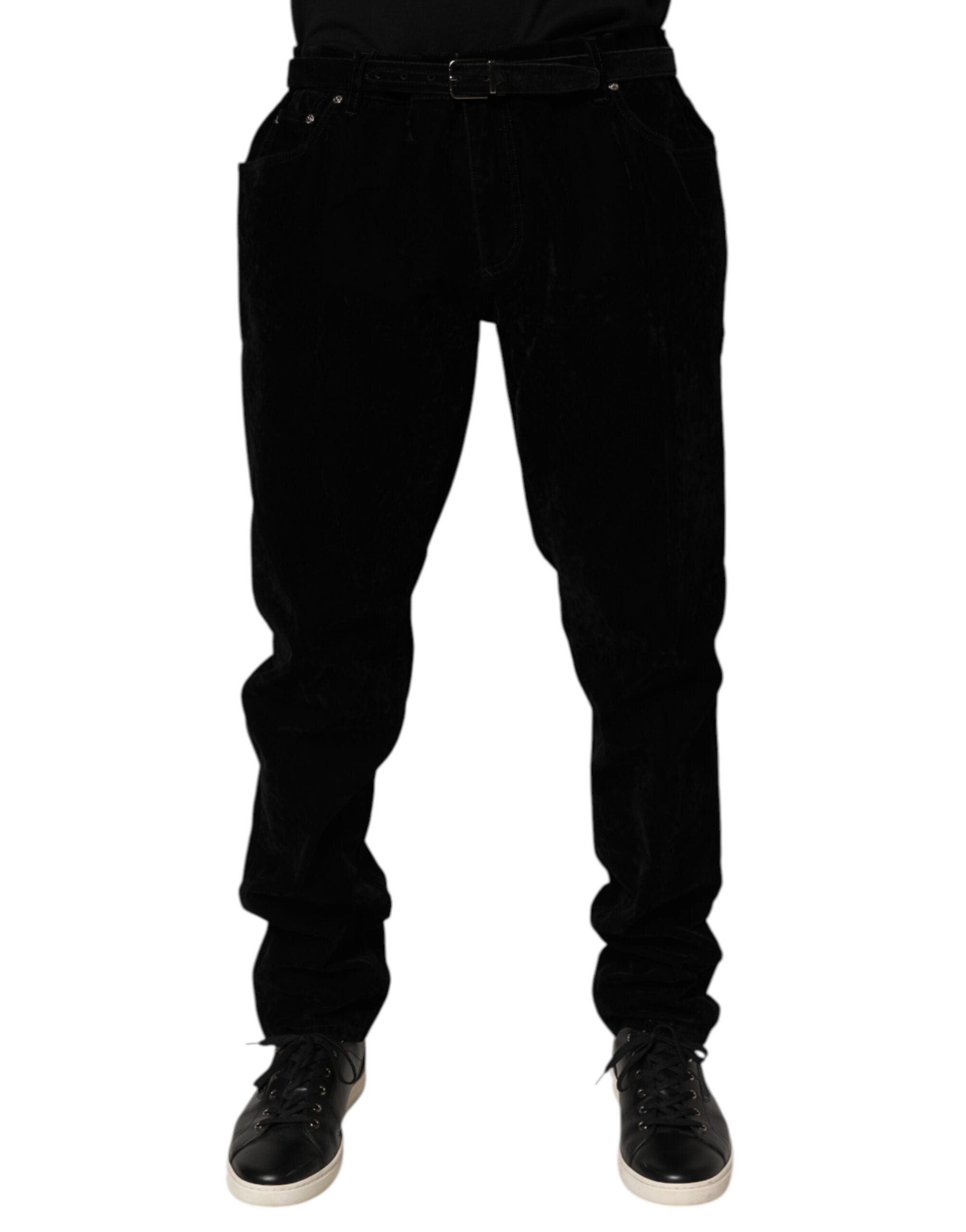 Dolce & Gabbana Black Cotton Slim Fit Denim Trouser Jeans Dolce & Gabbana