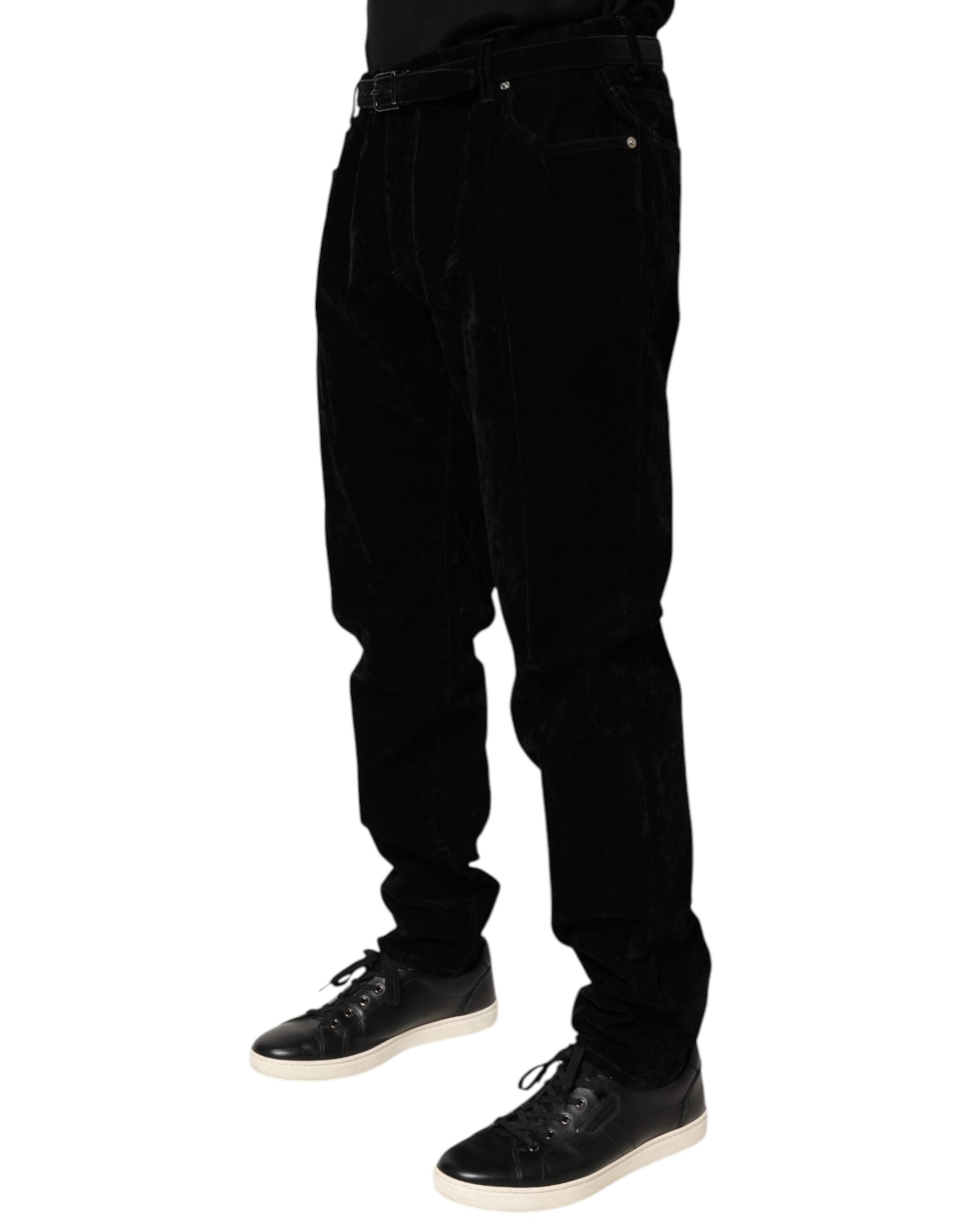 Dolce & Gabbana Black Cotton Slim Fit Denim Trouser Jeans Dolce & Gabbana
