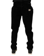 Dolce & Gabbana Black Cotton Slim Fit Denim Trouser Jeans Dolce & Gabbana