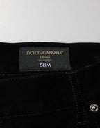Dolce & Gabbana Black Cotton Slim Fit Denim Trouser Jeans Dolce & Gabbana