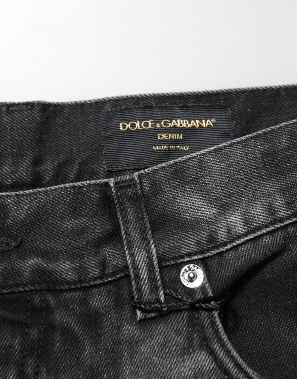 Dolce & Gabbana Black Marbled Effect Straight Men Denim Jeans Dolce & Gabbana