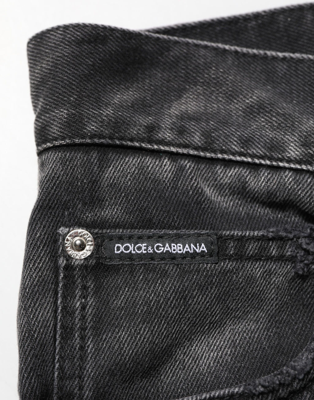 Dolce & Gabbana Black Marbled Effect Straight Men Denim Jeans Dolce & Gabbana