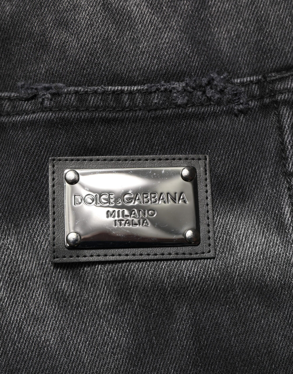 Dolce & Gabbana Black Marbled Effect Straight Men Denim Jeans Dolce & Gabbana
