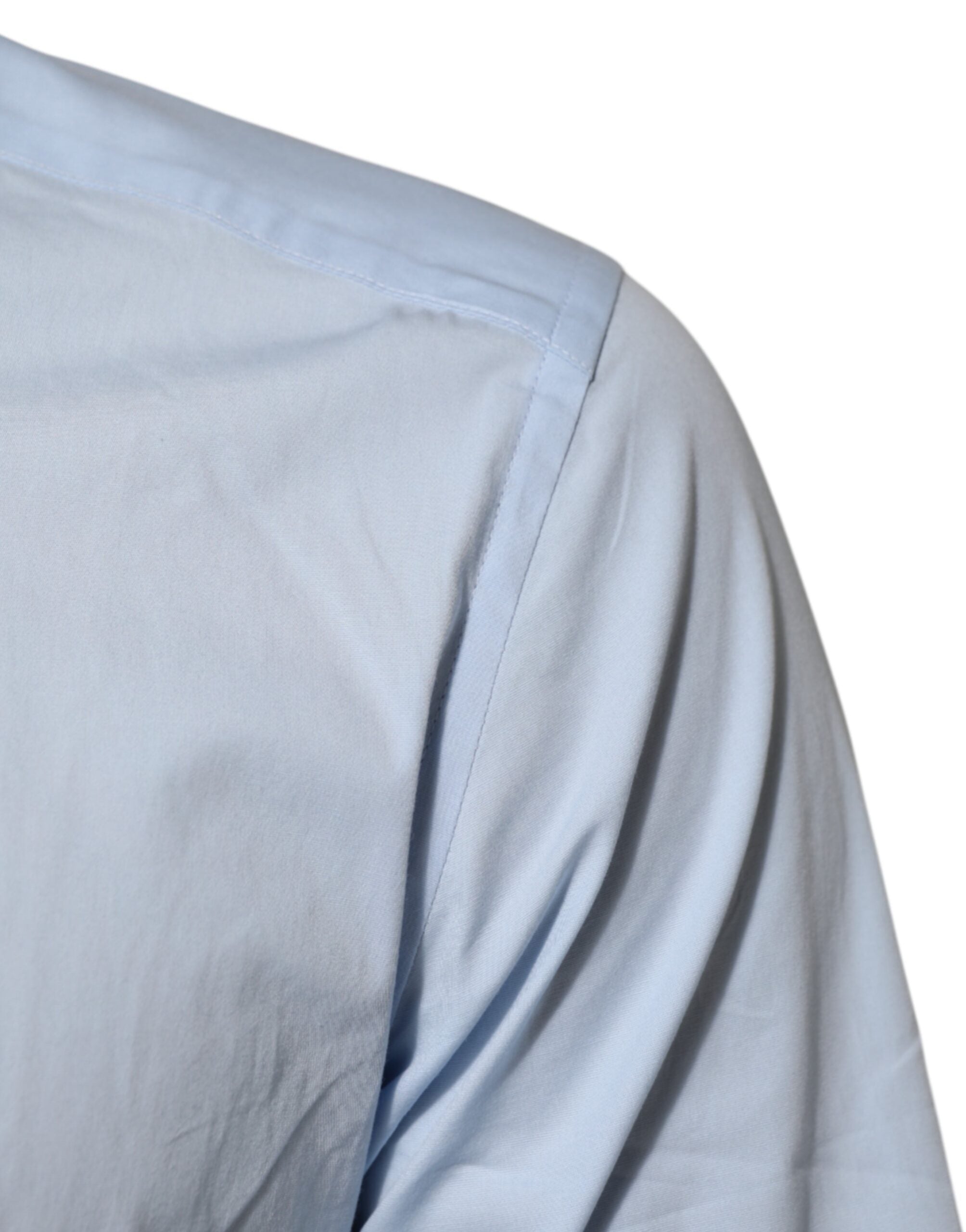 Dolce & Gabbana Light Blue Cotton GOLD Formal Men Dress Shirt Dolce & Gabbana