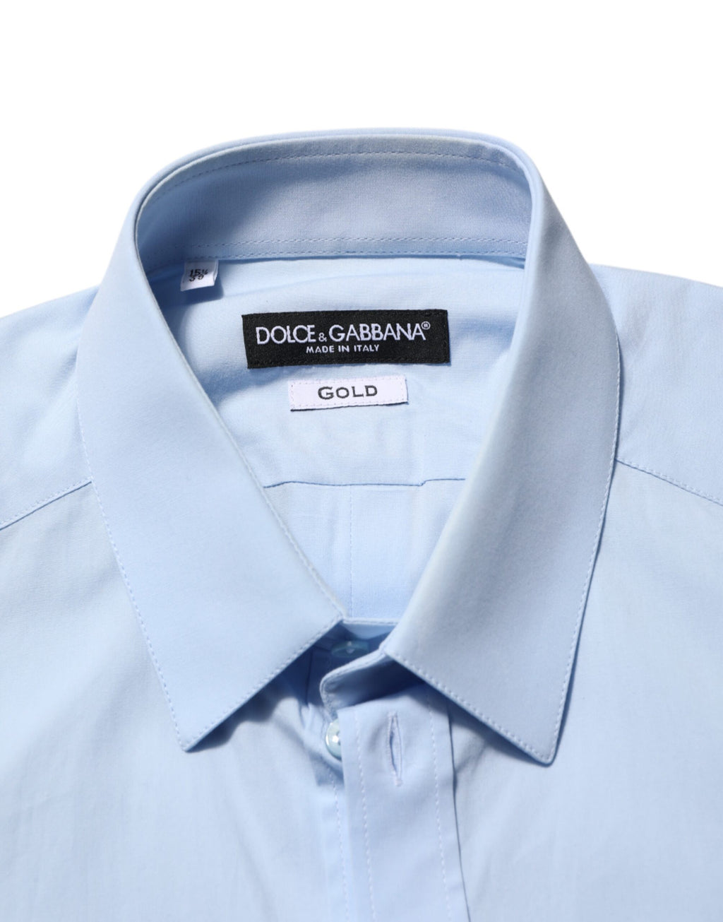 Dolce & Gabbana Light Blue Cotton GOLD Formal Men Dress Shirt Dolce & Gabbana